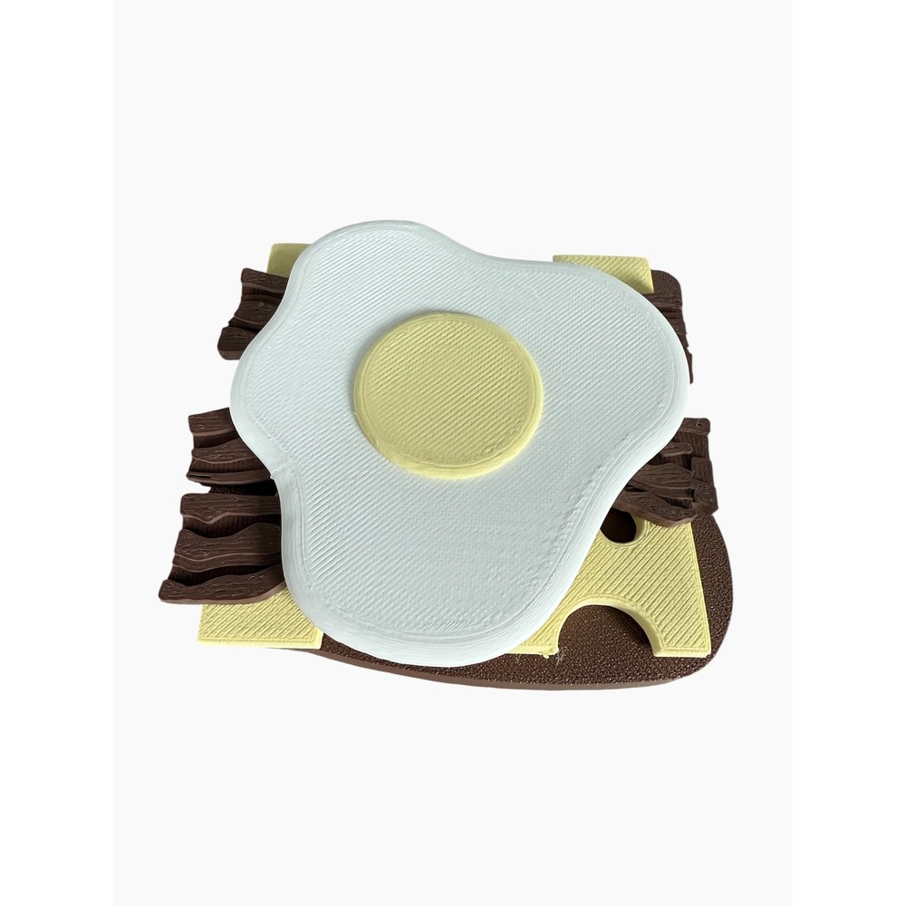 Unbranded 3D Printed Play Food Kids OS Brown Yellow Excellent Breakfast Set